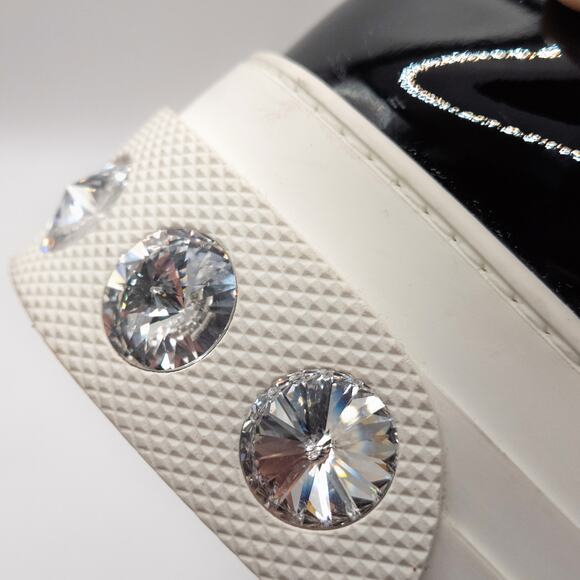 Miu Miu Women’s Sneakers Designer Luxury Streetwear Black Platform Crystal Sz 9 - Picture 11 of 12